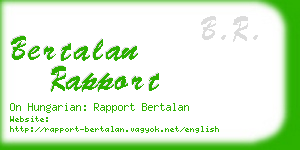 bertalan rapport business card